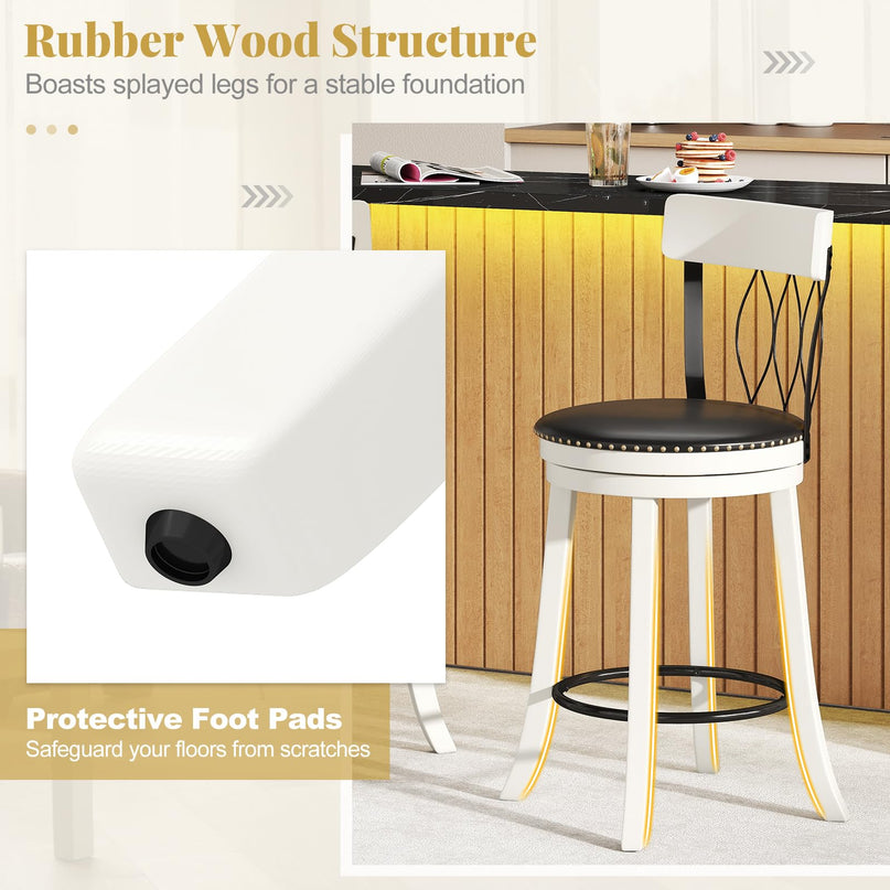 Giantex Bar Stools Set of 2/4 with Footrest for Kitchen Island & Pub