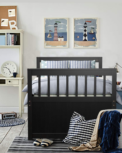 Giantex Twin Captain's Bed with Trundle Bed, Wood Storage Daybed with 3 Storage Drawers