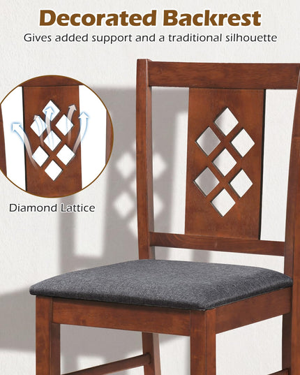 Giantex Wooden Dining Chairs Set of 2/4 with Elegant Diamond Back