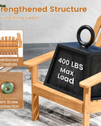 Giantex Adirondack Chair, Acacia Wood Fire Pit Chairs（1/2/4）