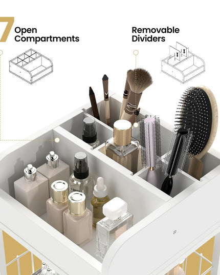 Giantex Rolling Makeup Organizer Cart with Drawers & Shelves