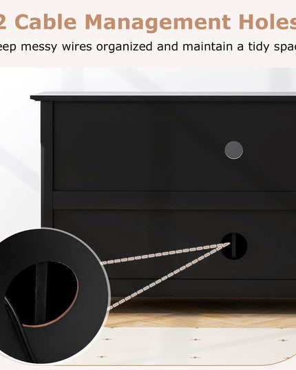 Giantex TV Stand with Power Outlet for TVs up to 50 Inch, Entertainment Center with 2-Door Cabinet