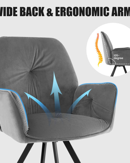Giantex Upholstered Swivel Velvet Accent Chair Set of 2