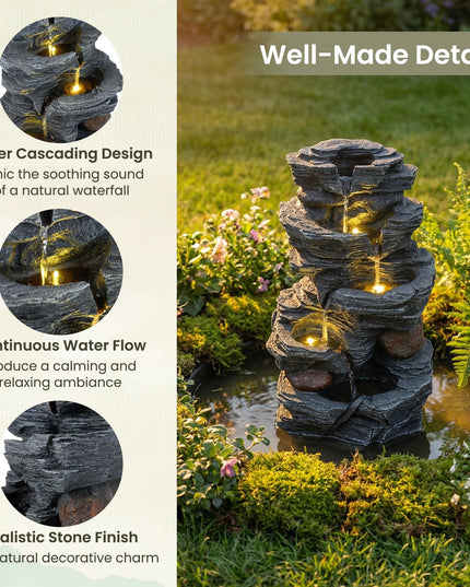 Giantex 5-Tier Water Fountain Outdoor