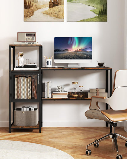 Giantex Modern Computer Workstation Home Office Desk with Storage Cabinet and Shelves