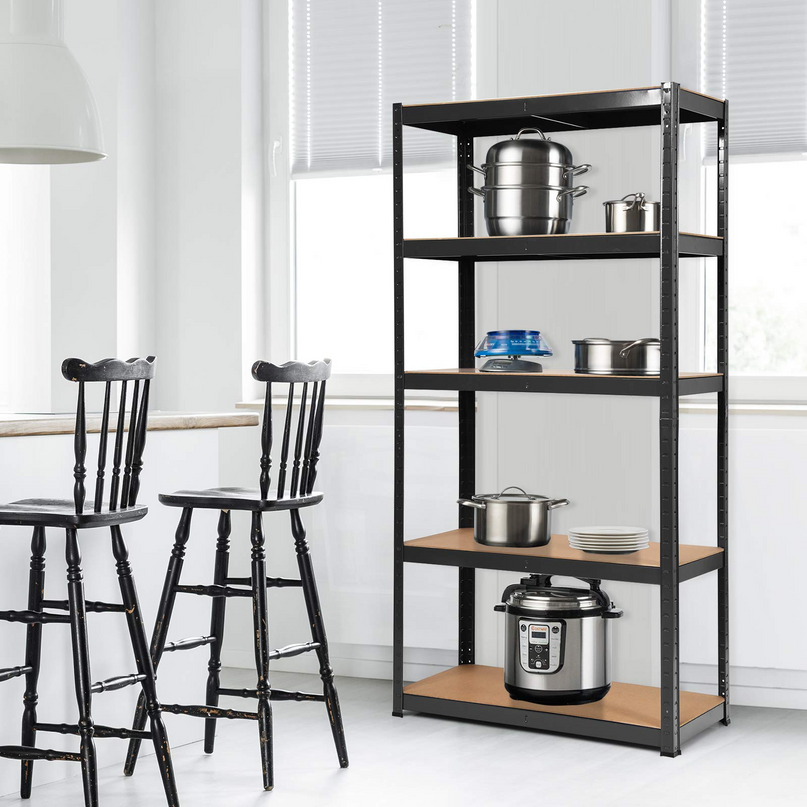 Giantex Shelving Rack Storage Shelf Steel Garage Utility Rack 5-Shelf Adjustable Shelves