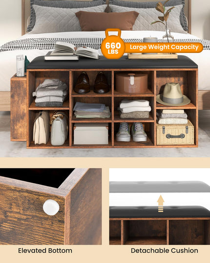 Giantex Entryway Storage Bench with Umbrella Stand