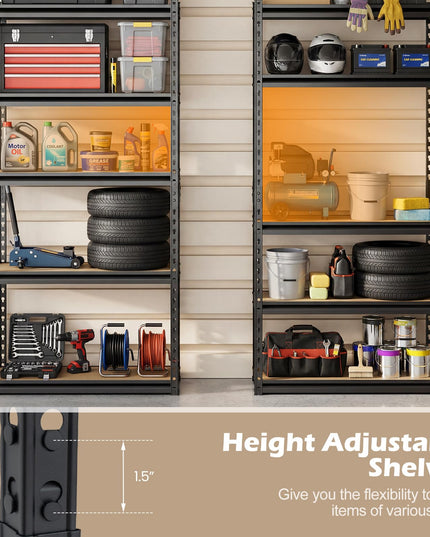 Giantex 5-Tier Metal Storage Shelves(1/2/3/4,30" W x 12" D x 60" H)