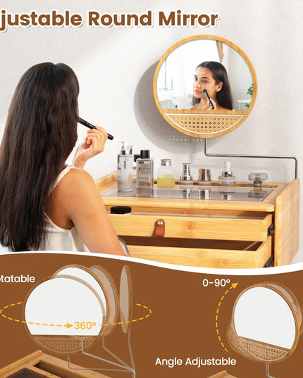 CHARMAID Makeup Vanity Table - Giantex