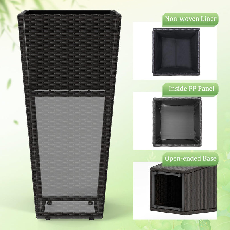 Giantex Set of 2 Outdoor Wicker Flower Pot