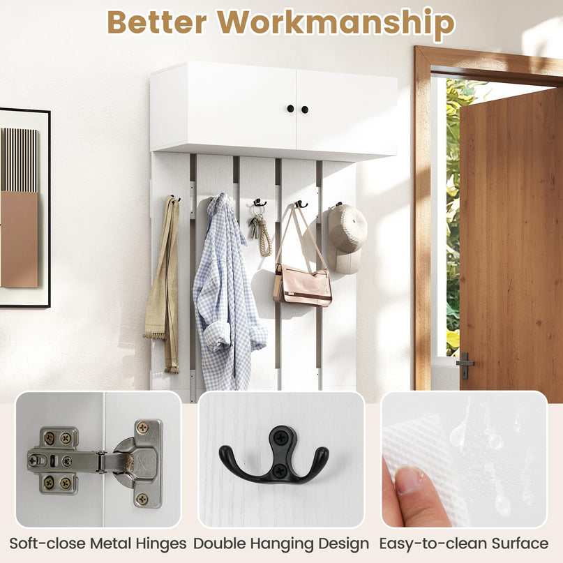 Giantex Wall Mounted Coat Rack for Hallway Bedroom Bathroom