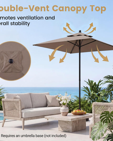 Giantex 5ft Square Patio Umbrella with Push Bottom Tilt