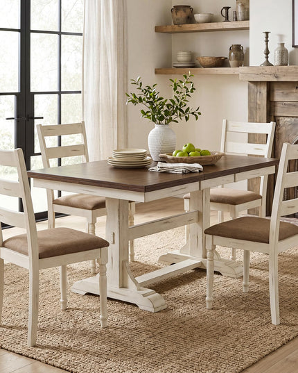 GIANTEX Farmhouse Ladder Back Kitchen Chairs | Upholstered Dining Room Chair w/Soft Padded Seat & Ergonomic Backrest