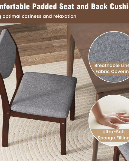 Giantex Wood Dining Chair, Wooden Kitchen Chairs with Rubber Wood Frame