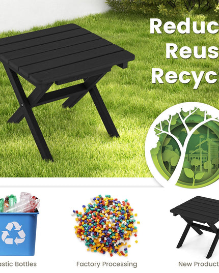 Giantex Outdoor Folding Side Table - Foldable Weather-Resistant HDPE Adirondack Table