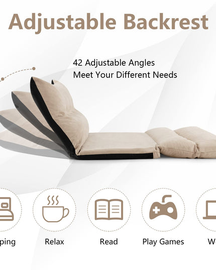 Giantex Adjustable Floor Sofa Bed, Foldable Lazy Couch Bed with Adjustable Backrest