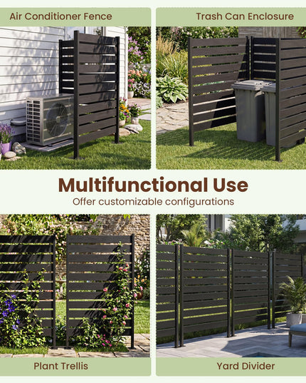 Giantex 37"W x 61"H Outdoor Privacy Fence Screen with Ground Stakes & Base Feet (1/2)