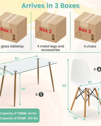 Giantex 5-Piece Dining Table Set
