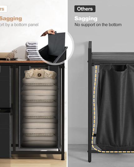Giantex Laundry Hamper, Laundry Basket Organizer with 3 Pull-Out Removable Bags