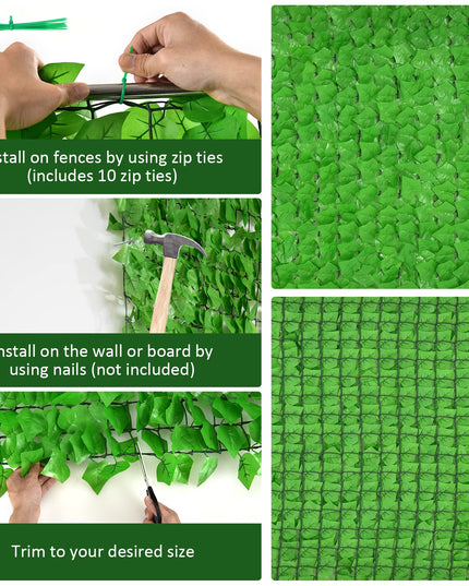 Giantex 118" x 39.4" Artificial Hedges Fence Faux Ivy Vine Greenery Wall