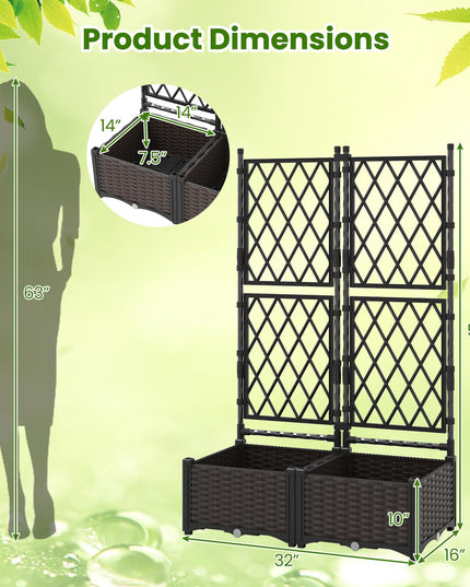 Jardinière surélevée Giantex avec treillis