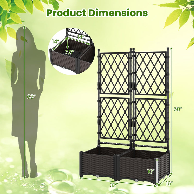 Jardinière surélevée Giantex avec treillis