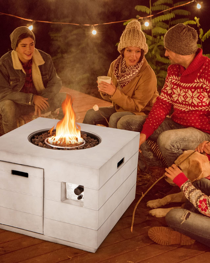 Outside Fire Pit Table - 50,000 BTU Outdoor Square Propane Fire Table