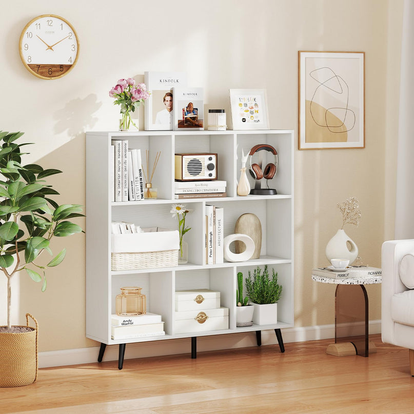 Giantex 8-Cube Bookcase 3-Tier Modern Bookshelf (39.5" x 9.5" x 42")
