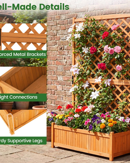 Giantex 71" Raised Garden Bed with Trellis