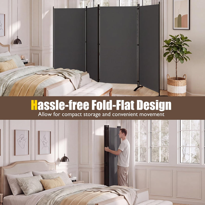 GIANTEX 4-Panel Room Divider Folding Privacy Screen(136" x 71")