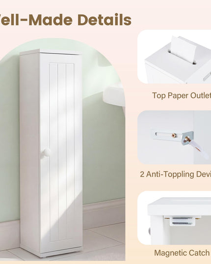 Giantex Small Bathroom Storage Cabinet(6.5" x 6.5" x 27")