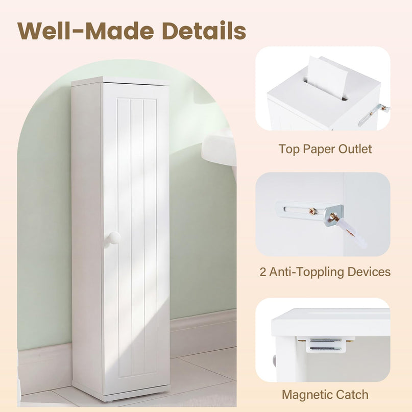 Giantex Small Bathroom Storage Cabinet(6.5" x 6.5" x 27")