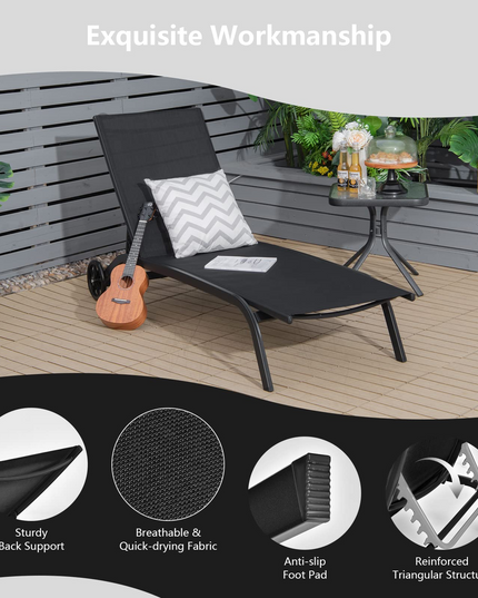 Giantex Patio Lounge Chairs for Pool Area