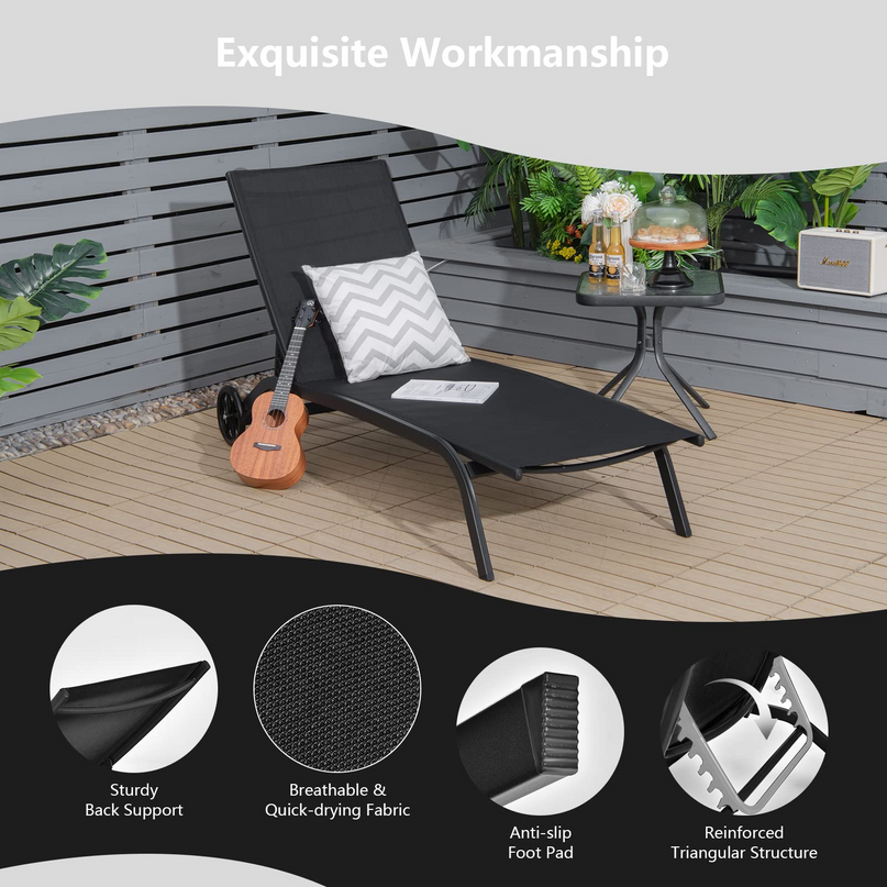 Giantex Patio Lounge Chairs for Pool Area