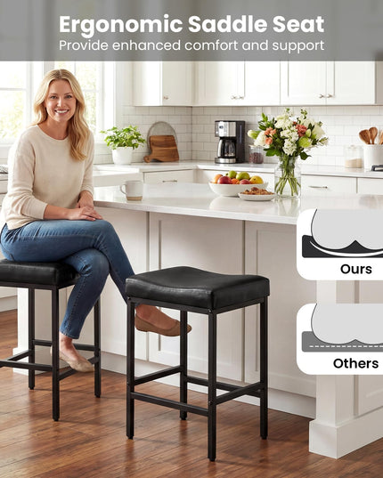 Chaises de bar Giantex de 25 pouces à hauteur de comptoir pour îlot de cuisine avec pieds en métal