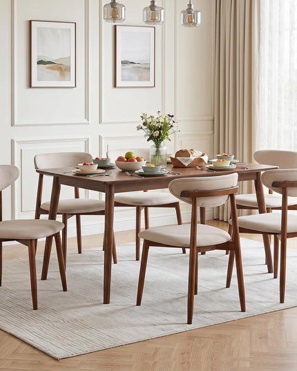 Giantex Wooden Dining Chairs Set of 2/4 with Curved Back & Fabric Padded Seat