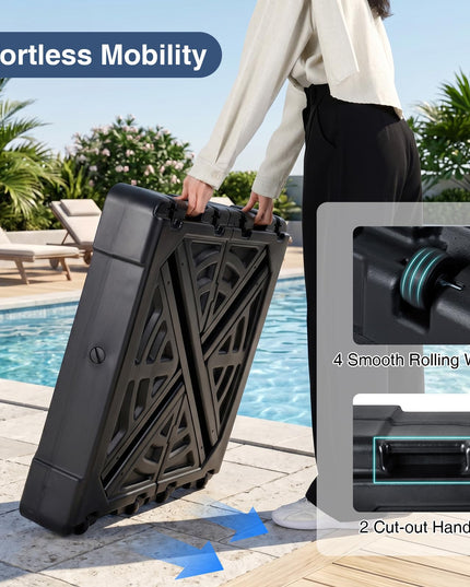 Giantex Rolling Cantilever Umbrella Base | 348 lbs Fillable Offset Patio Umbrella Holder