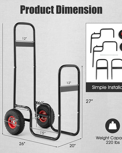 Giantex Firewood Log Cart Carrier