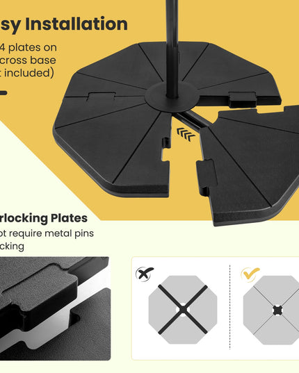 Giantex 208 lbs Patio Offset Umbrella Base