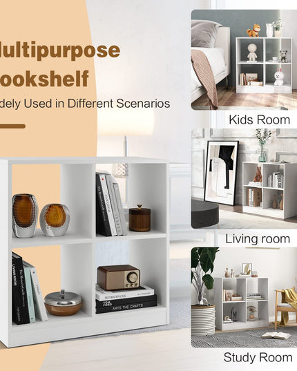 Giantex 4-Cube Bookcase - 2-Tier Bookshelf Open Back