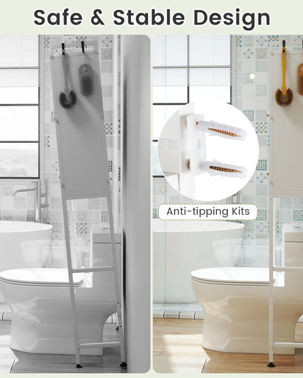 Armoire de rangement Giantex au-dessus des toilettes avec 2 portes cannelées basculantes