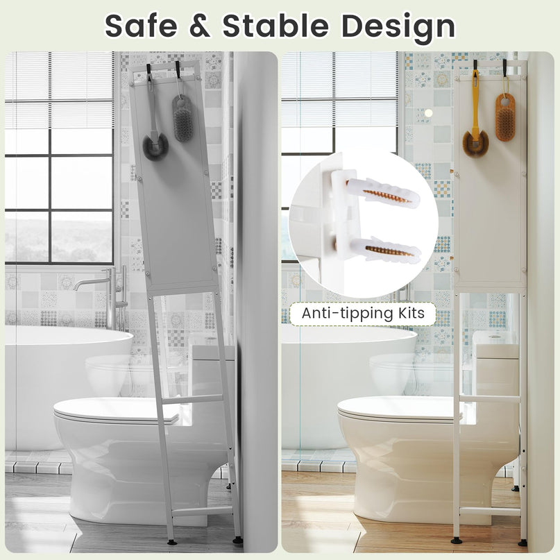 Giantex Over The Toilet Storage Cabinet with 2 Flip-up Fluted Doors