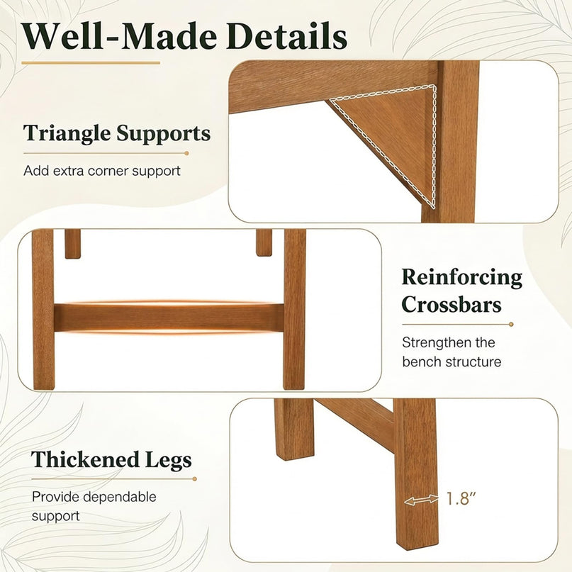Giantex 40" Outdoor Benches Set of 1/2 2-Person Wood Patio Bench