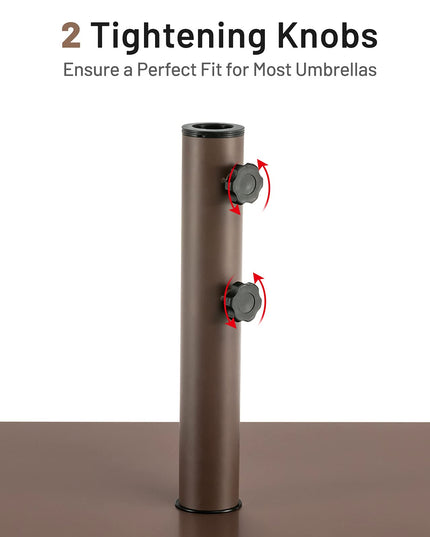 Giantex Patio Umbrella with Base Stand, 10ft Solar Led Lights Outdoor Umbrella and 50 LBS Steel Umbrella Base Stand w/ Wheels