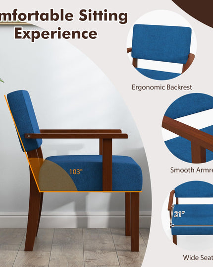 Giantex Modern Accent Chair, Linen Living Room Arm Chair w/Soft Padded Seat & Backrest