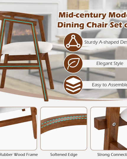 Giantex Wooden Dining Chairs Set of 2/4