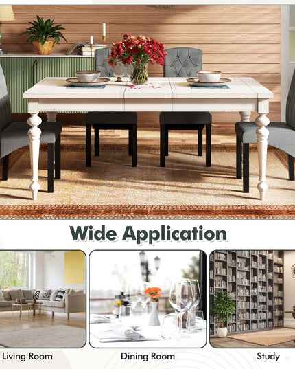 Giantex Modern Dining Chairs, Tufted Fabric Dining Room Chairs w/High Backrest, High-density Sponge Cushion