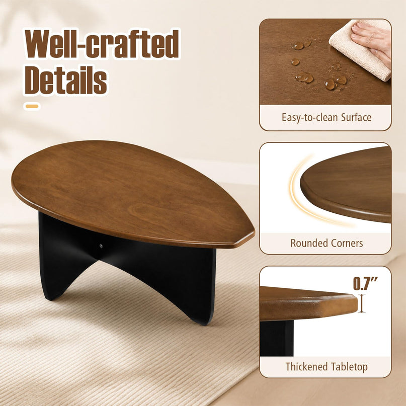 GIANTEX Oval Coffee Table Mid Century Modern Center Table