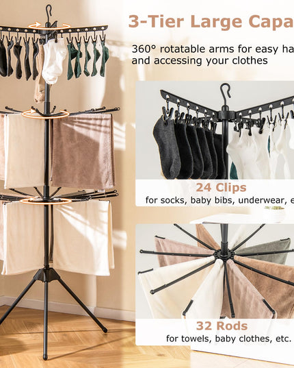 Giantex Tripod Clothes Drying Rack for Laundry Room