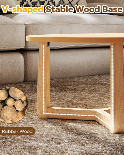 Giantex Oval Coffee Table and End Tables Set of 3 | Mid Century Modern Coffee Table and 2 Round Side Tables